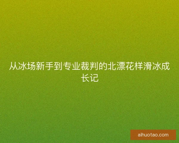 从冰场新手到专业裁判的北漂花样滑冰成长记